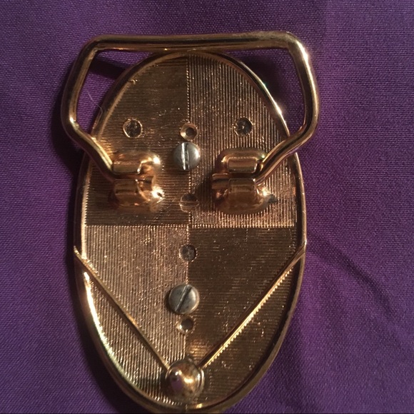 Belt buckle - gold tone and green - Picture 4 of 6